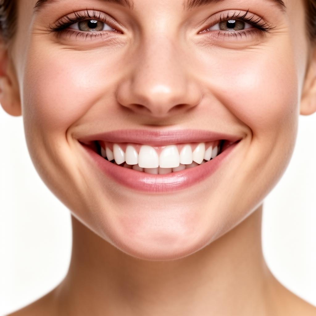 Patient heureuse — résultat sourire éclatant